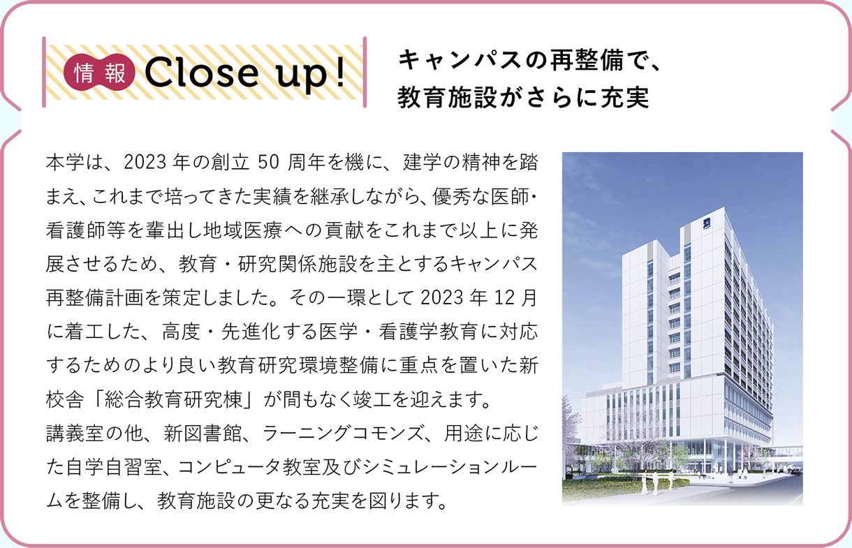 情報CLOSE-UP!：キャンパスの再整備で、教育施設がさらに充実