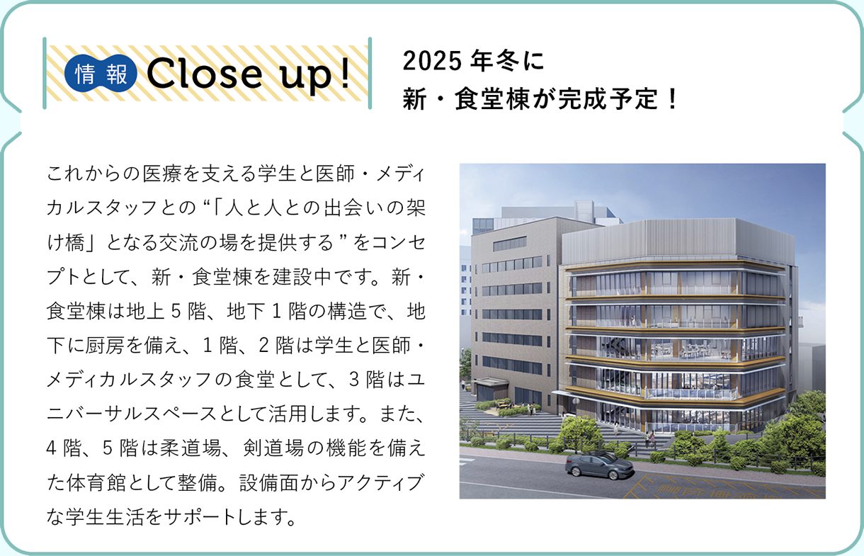 情報CLOSE-UP!:2025年冬に新・食堂棟が完成予定!