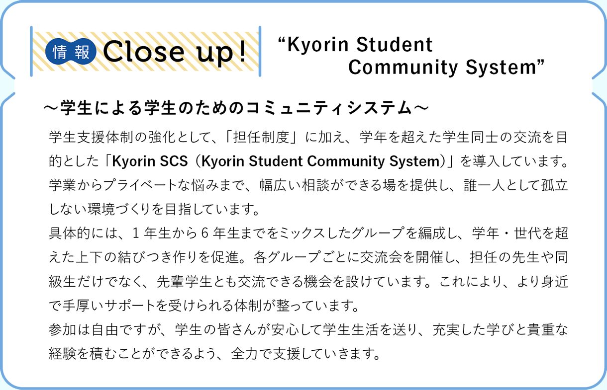 情報CLOSE-UP!：“Kyorin Student Community System”
