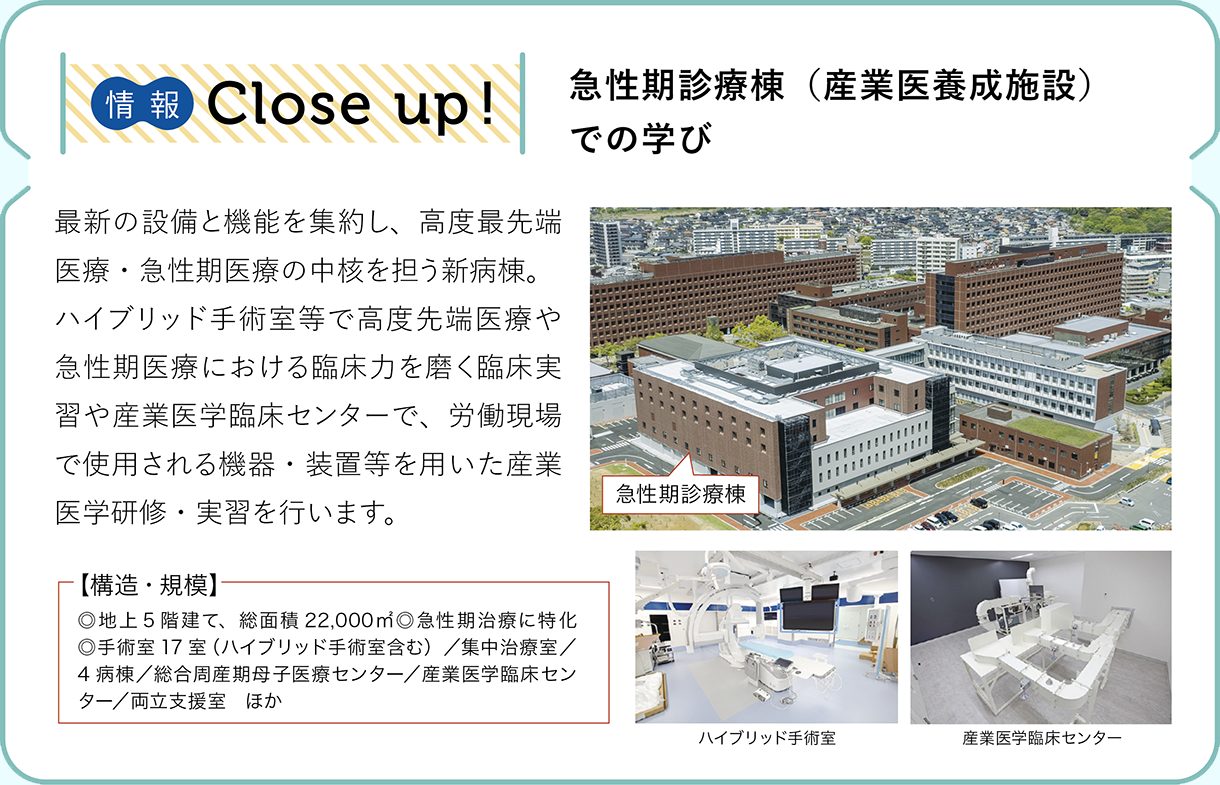 情報CLOSE-UP!:急性期診療棟(産業医養成施設)での学び